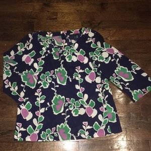 banana republic 3 quarter sleeve floral blouse